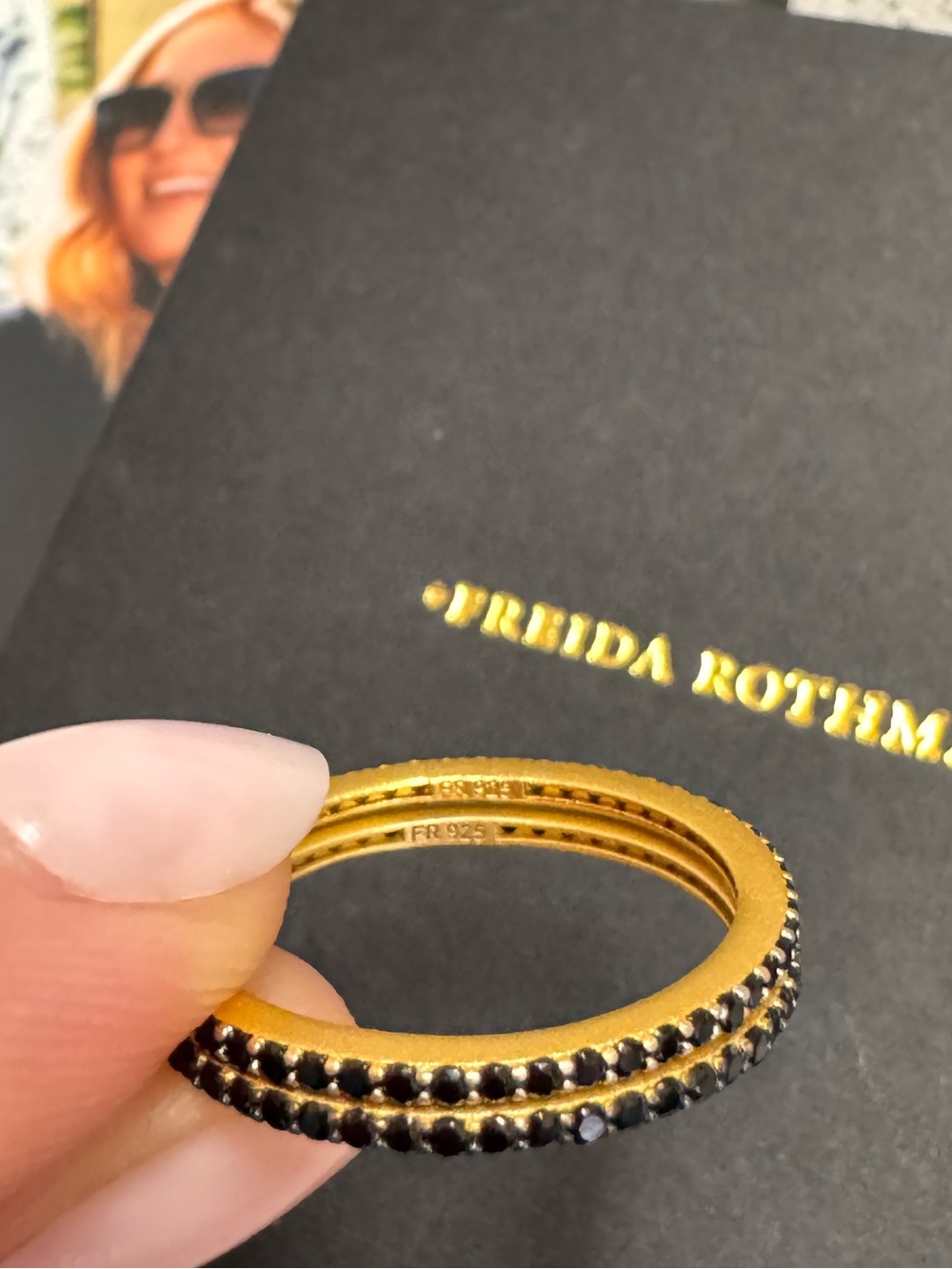 Freida Rothman Black Pave Stacking Ring - Picture 3 of 4